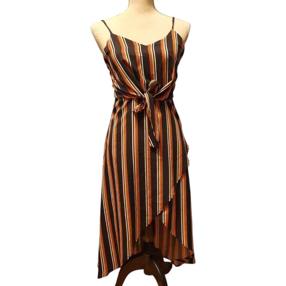 🌟Striped Blue and Rust Colored Dress | Sz S